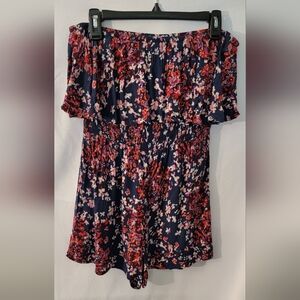 Speechless Navy Floral Romper Kunior L